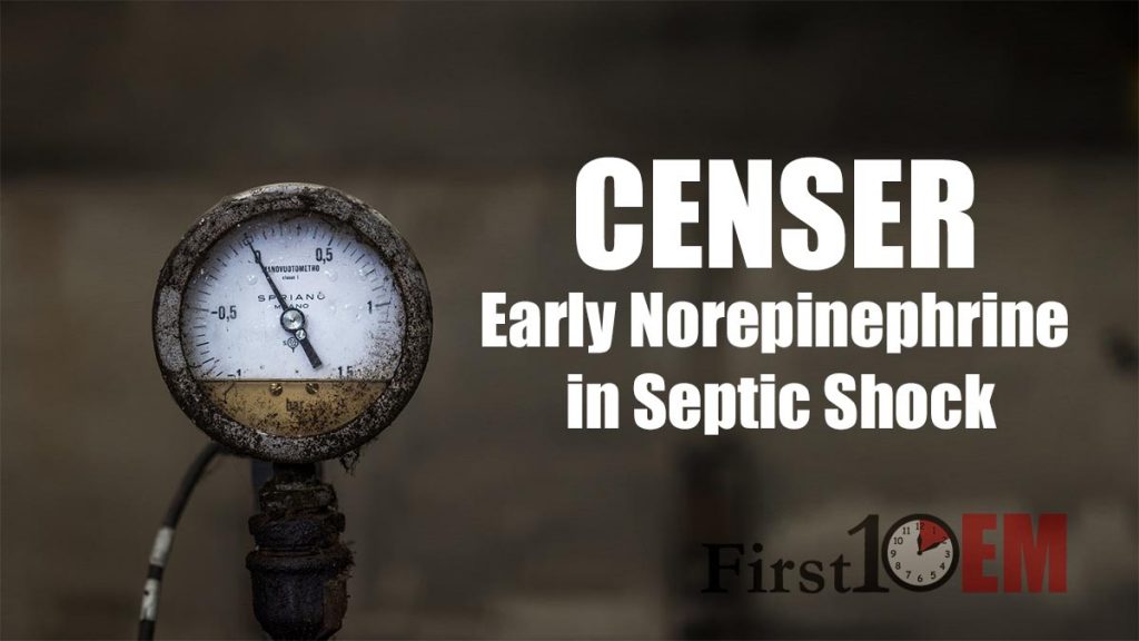 CENSER trial - early norepinephrine in septic shock