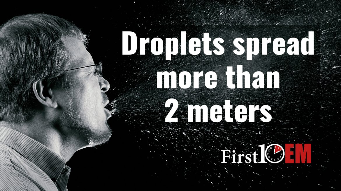 droplets spread more than 2 meters