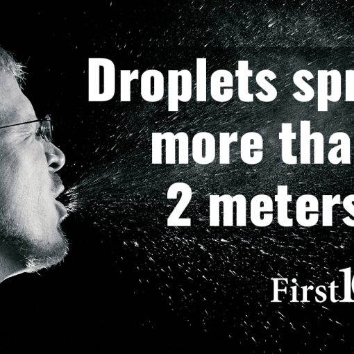 droplets spread more than 2 meters