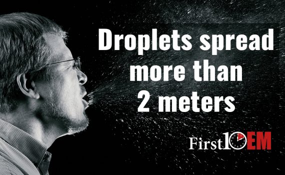 droplets spread more than 2 meters