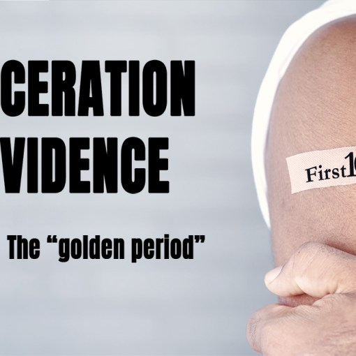 Laceration evidence Time to sutures