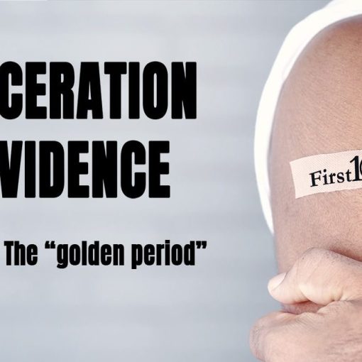 Laceration evidence Time to sutures