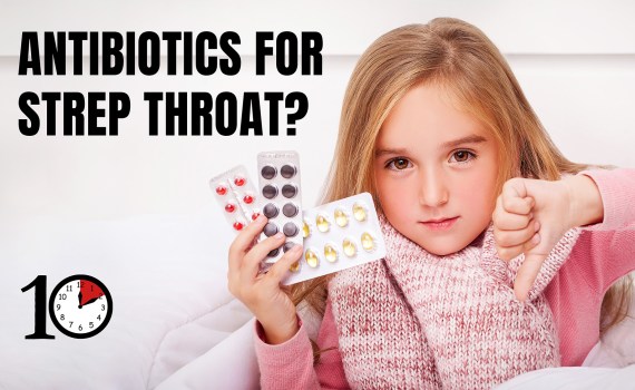 girl saying no to antibiotics