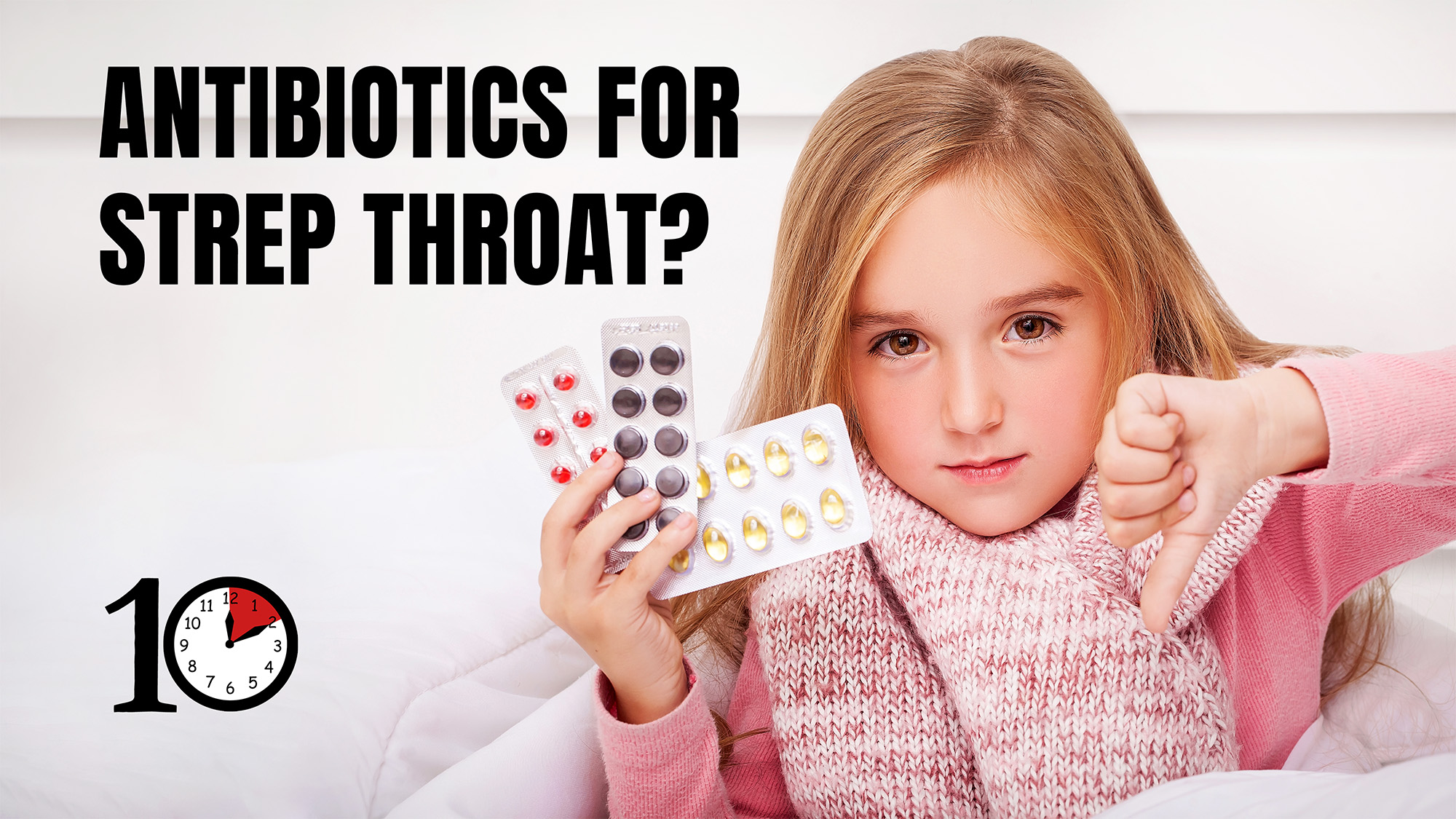 girl saying no to antibiotics